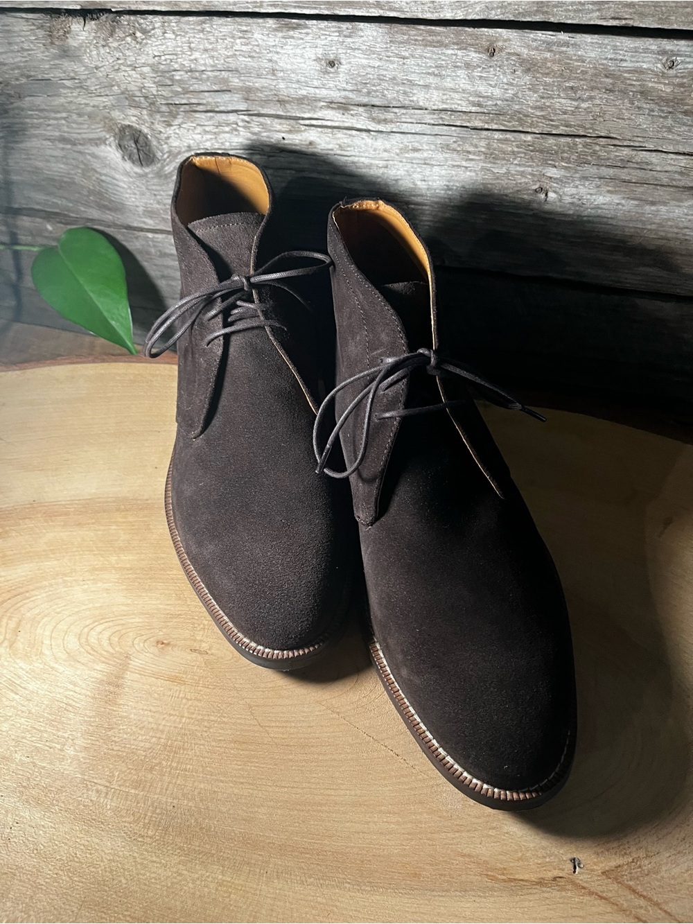 MANGO MAN (MNG) Chocolate Suede Dress Ankle Lace-up - EU 40, M7.0 NEW
